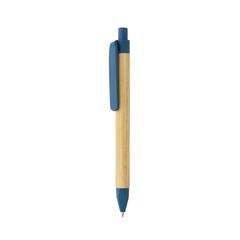 Vue Stylo écriture responsable avec baril en papier recyclé de couleur bleu| Krokrodeal