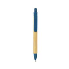 Vue Stylo écriture responsable avec baril en papier recyclé de couleur bleu| Krokrodeal