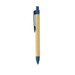 Vue Stylo écriture responsable avec baril en papier recyclé de couleur bleu| Krokrodeal