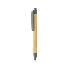 Vue Stylo écriture responsable avec baril en papier recyclé de couleur gris| Krokrodeal