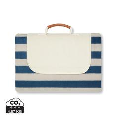 Vue VINGA Couverture de pique-nique grande taille rPET GRS Alba de couleur bleu| Krokrodeal