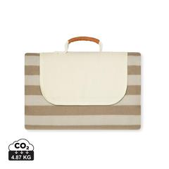 Vue VINGA Couverture de pique-nique grande taille rPET GRS Alba de couleur marron| Krokrodeal