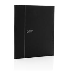 Vue Tapis de souris en PU RCS avec chargeur 10W Swiss Peak de couleur noir| Krokrodeal