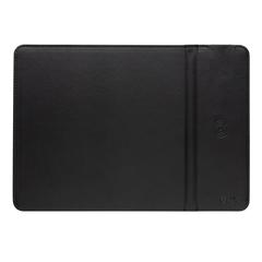 Vue Tapis de souris en PU RCS avec chargeur 10W Swiss Peak de couleur noir| Krokrodeal