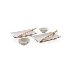 Vue Set à sushi pour 2 personnes Ukiyo de couleur blanc| Krokrodeal