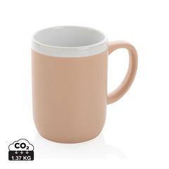 Vue Mug en céramique avec bord blanc de couleur marron| Krokrodeal