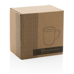 Vue Mug en céramique avec bord blanc de couleur marron| Krokrodeal
