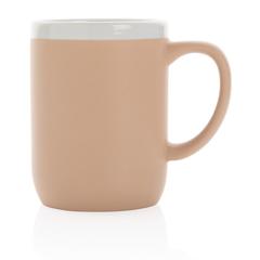 Vue Mug en céramique avec bord blanc de couleur marron| Krokrodeal