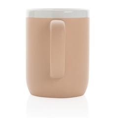 Vue Mug en céramique avec bord blanc de couleur marron| Krokrodeal