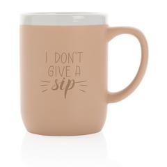 Vue Mug en céramique avec bord blanc de couleur marron| Krokrodeal