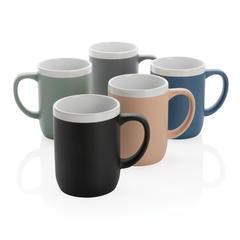 Vue Mug en céramique avec bord blanc de couleur marron| Krokrodeal