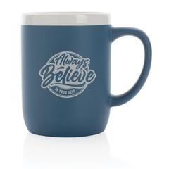 Vue Mug en céramique avec bord blanc de couleur bleu| Krokrodeal