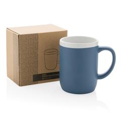 Vue Mug en céramique avec bord blanc de couleur bleu| Krokrodeal