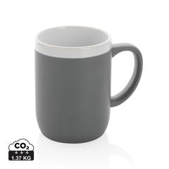 Vue Mug en céramique avec bord blanc de couleur gris| Krokrodeal