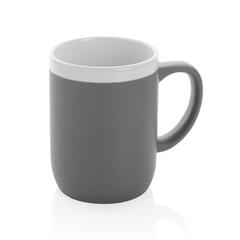 Vue Mug en céramique avec bord blanc de couleur gris| Krokrodeal