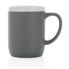 Vue Mug en céramique avec bord blanc de couleur gris| Krokrodeal