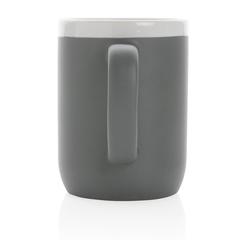 Vue Mug en céramique avec bord blanc de couleur gris| Krokrodeal