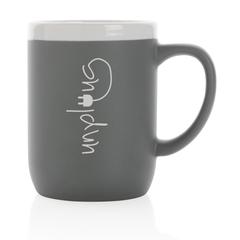Vue Mug en céramique avec bord blanc de couleur gris| Krokrodeal