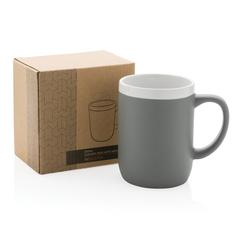 Vue Mug en céramique avec bord blanc de couleur gris| Krokrodeal