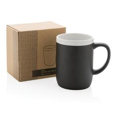Vue Mug en céramique avec bord blanc de couleur blanc| Krokrodeal