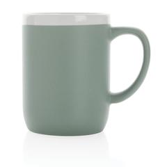 Vue Mug en céramique avec bord blanc de couleur vert| Krokrodeal