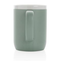 Vue Mug en céramique avec bord blanc de couleur vert| Krokrodeal