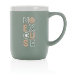 Vue Mug en céramique avec bord blanc de couleur vert| Krokrodeal