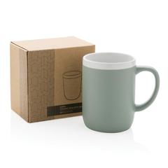 Vue Mug en céramique avec bord blanc de couleur vert| Krokrodeal