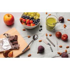 Vue Set de couverts en acier inoxydable de couleur gris| Krokrodeal