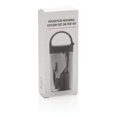 Vue Set de couverts en acier inoxydable de couleur gris| Krokrodeal