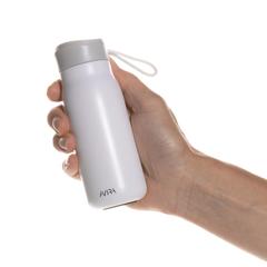 Vue Mini bouteille de voyage 150ml en acier RCS Avira Ain de couleur blanc| Krokrodeal