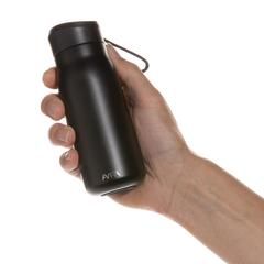 Vue Mini bouteille de voyage 150ml en acier RCS Avira Ain de couleur noir| Krokrodeal