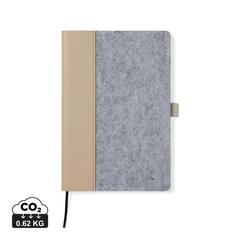 Vue VINGA Carnet en feutre recyclé GRS Albon de couleur gris| Krokrodeal