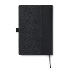 Vue VINGA Carnet en feutre recyclé GRS Albon de couleur noir| Krokrodeal