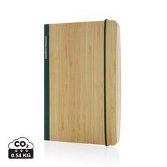 Vue Carnet de notes A5 en bambou Scribe de couleur vert| Krokrodeal