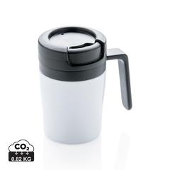Vue Mug Coffee to go de couleur blanc| Krokrodeal