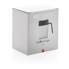 Vue Mug Coffee to go de couleur blanc| Krokrodeal