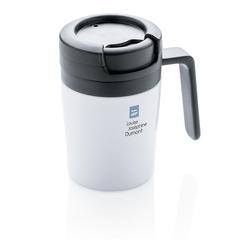 Vue Mug Coffee to go de couleur blanc| Krokrodeal
