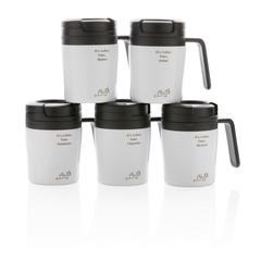 Vue Mug Coffee to go de couleur blanc| Krokrodeal