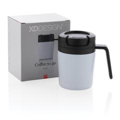 Vue Mug Coffee to go de couleur blanc| Krokrodeal