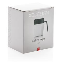 Vue Mug Coffee to go de couleur blanc| Krokrodeal