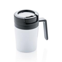Vue Mug Coffee to go de couleur blanc| Krokrodeal
