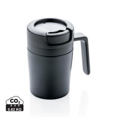 Vue Mug Coffee to go de couleur noir| Krokrodeal