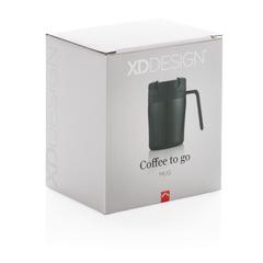 Vue Mug Coffee to go de couleur noir| Krokrodeal