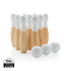 Vue Jeu de quilles en bois de couleur marron| Krokrodeal