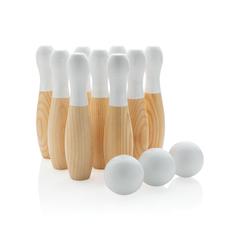 Vue Jeu de quilles en bois de couleur marron| Krokrodeal