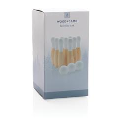 Vue Jeu de quilles en bois de couleur marron| Krokrodeal