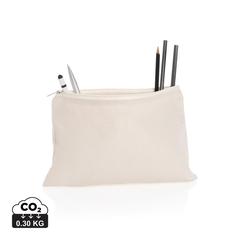 Vue Trousse à crayons en toile recyclée non teintée Aware™ de couleur blanc| Krokrodeal