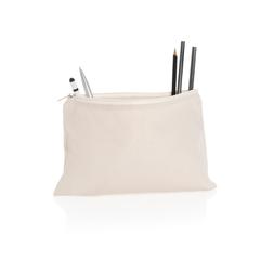 Vue Trousse à crayons en toile recyclée non teintée Aware™ de couleur blanc| Krokrodeal