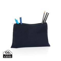Vue Trousse à crayons en toile recyclée non teintée Aware™ de couleur bleu| Krokrodeal